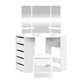 Artiss White Dressing Table 5 Drawer Corner Stool Set
