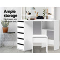 Artiss White Dressing Table 5 Drawer Corner Stool Set