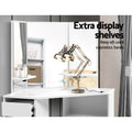 Artiss White Dressing Table 5 Drawer Corner Stool Set