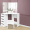 Artiss White Dressing Table 5 Drawer Corner Stool Set