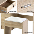 Artiss Dressing Table Stool Sliding Mirror Oak Diane