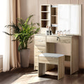 Artiss Dressing Table Stool Sliding Mirror Oak Diane