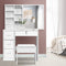 Artiss Dressing Table White Sliding Mirror Stool Set Diane