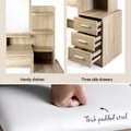 Artiss Dressing Table 4 Drawer Oak Stool Set