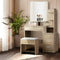 Artiss Dressing Table 4 Drawer Oak Stool Set