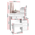 Artiss Dressing Table 4 Drawers White Stool Set