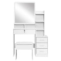 Artiss Dressing Table 4 Drawers White Stool Set