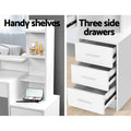 Artiss Dressing Table 4 Drawers White Stool Set