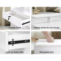 Artiss Dressing Table 4 Drawers White Stool Set