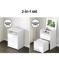 Artiss 2-in-1 Dressing Table Stool Set Bedside White
