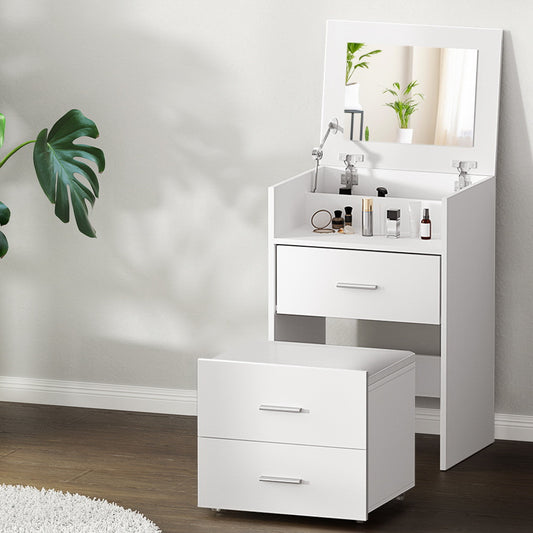 Artiss 2-in-1 Dressing Table Stool Set Bedside White