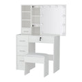 Artiss Dressing Table White LED Bulbs Stool Set