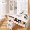 Artiss Dressing Table White LED Bulbs Stool Set