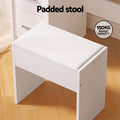 Artiss Dressing Table White LED Bulbs Stool Set