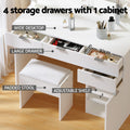 Artiss Dressing Table with Stool 10 LED Bulbs White