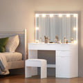 Artiss Dressing Table with Stool 10 LED Bulbs White