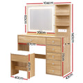 Artiss LED Vanity Dressing Table Desk Set w Stool Wood