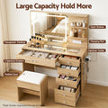 Artiss LED Vanity Dressing Table Desk Set w Stool Wood