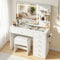 Artiss LED Vanity Dressing Table Desk Set White Stool