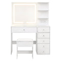 Artiss LED Vanity Dressing Table Desk Set White Stool