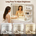 Artiss LED Vanity Dressing Table Desk Set White Stool