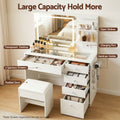 Artiss LED Vanity Dressing Table Desk Set White Stool