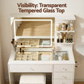 Artiss LED Vanity Dressing Table Desk Set White Stool
