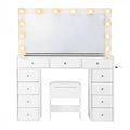 Artiss Dressing Table Vanity Desk LED Mirror Stool White