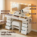 Artiss Dressing Table Vanity Desk LED Mirror Stool White