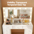 Artiss Dressing Table Vanity Desk LED Mirror Stool White