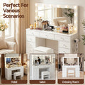Artiss Dressing Table Vanity Desk LED Mirror Stool White