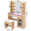 Artiss Dressing Table Vanity Desk 10 LED RGB Light Wood