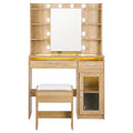 Artiss Dressing Table Vanity Desk 10 LED RGB Light Wood