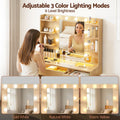 Artiss Dressing Table Vanity Desk 10 LED RGB Light Wood