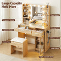 Artiss Dressing Table Vanity Desk 10 LED RGB Light Wood