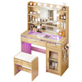 Artiss Dressing Table Vanity Desk 10 LED RGB Light Wood