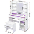 Artiss Dressing Table Vanity Desk 10 LED RGB Light White