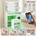 Artiss Dressing Table Vanity Desk 10 LED RGB Light White