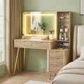 Artiss Dressing Table LED Vanity Desk Charging Station Wood