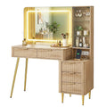 Artiss Dressing Table LED Vanity Desk Charging Station Wood