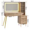 Artiss LED Dressing Table Vanity Desk w/ Charging Station Wood