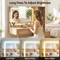 Artiss LED Dressing Table Vanity Desk w/ Charging Station Wood
