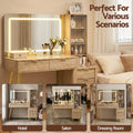 Artiss LED Dressing Table Vanity Desk w/ Charging Station Wood
