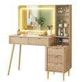 Artiss LED Dressing Table Vanity Desk w/ Charging Station Wood