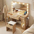 Artiss Dressing Table Vanity Desk LED RGB Light Wood