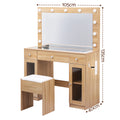 Artiss Dressing Table Vanity Desk LED RGB Light Wood