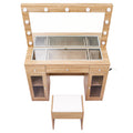 Artiss Dressing Table Vanity Desk LED RGB Light Wood
