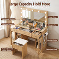 Artiss Dressing Table Vanity Desk LED RGB Light Wood