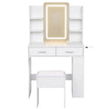 Artiss Dressing Table LED Vanity Desk White Stool