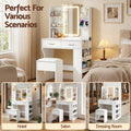 Artiss Dressing Table LED Vanity Desk White Stool